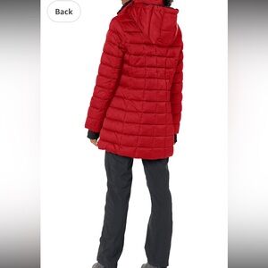 HFX Jacket Womens XL Long Full Zip Hooded Puffer Outdoors NWT Vegan